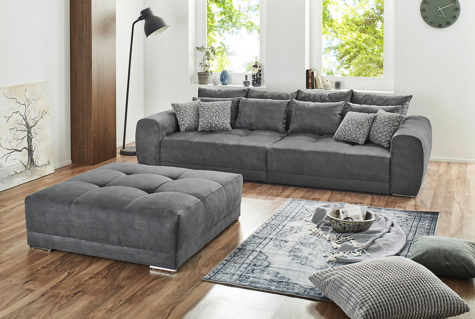 Big Sofa grau Moldau_Big-Sofa - Chrom/grau (243,00/120,00cm)