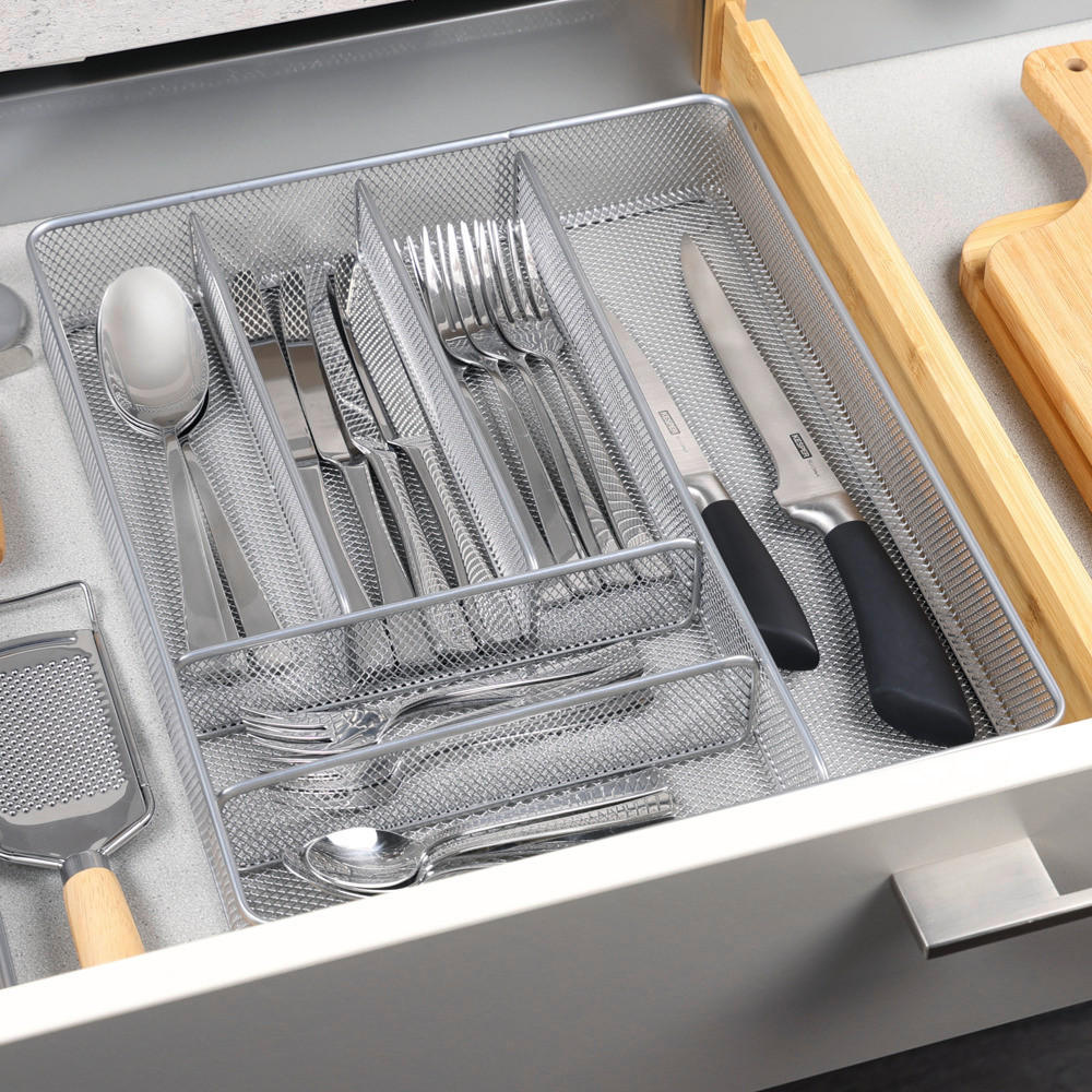 Kesper Besteckkasten silber Metall B/H/L: ca. 30,5x5,5x36,8 cm Besteckkasten - silber (36,80/30,50/5,50cm) - Kesper