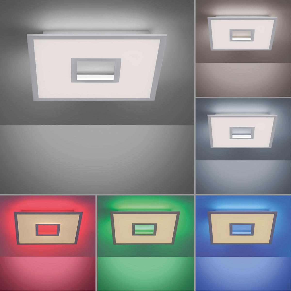 Just Light LED-Deckenleuchte RECESS 11645-16 weiß Kunststoff Metall B/H/T: ca. 45x5x45 cm 1 Brennstellen RECESS - weiß (45,00/5,00/45,00cm) - Just Light
