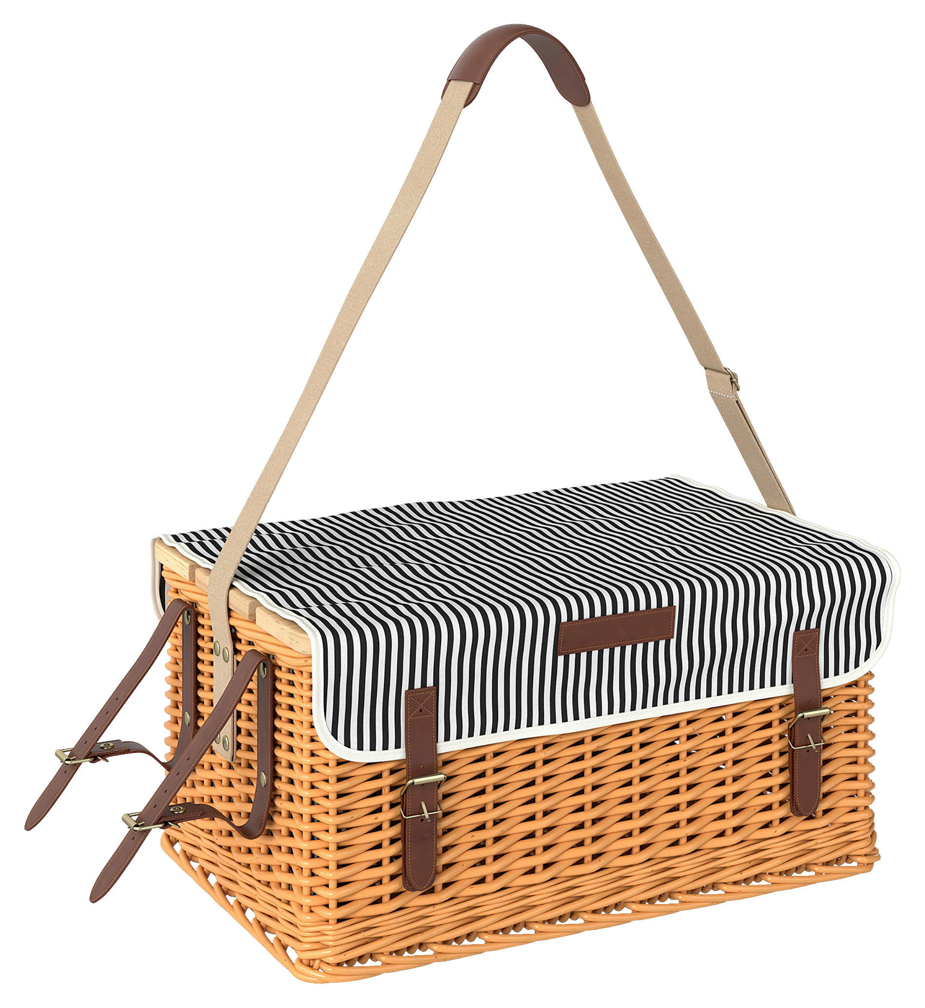 Outsunny Picknickkorb braun Kiefer B/H/L: ca. 33x25x51 cm Picknickkorb - braun (51,00/33,00/25,00cm) - Outsunny