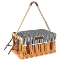Outsunny Picknickkorb braun Kiefer B/H/L: ca. 33x25x51 cm Picknickkorb - braun (51,00/33,00/25,00cm) - Outsunny
