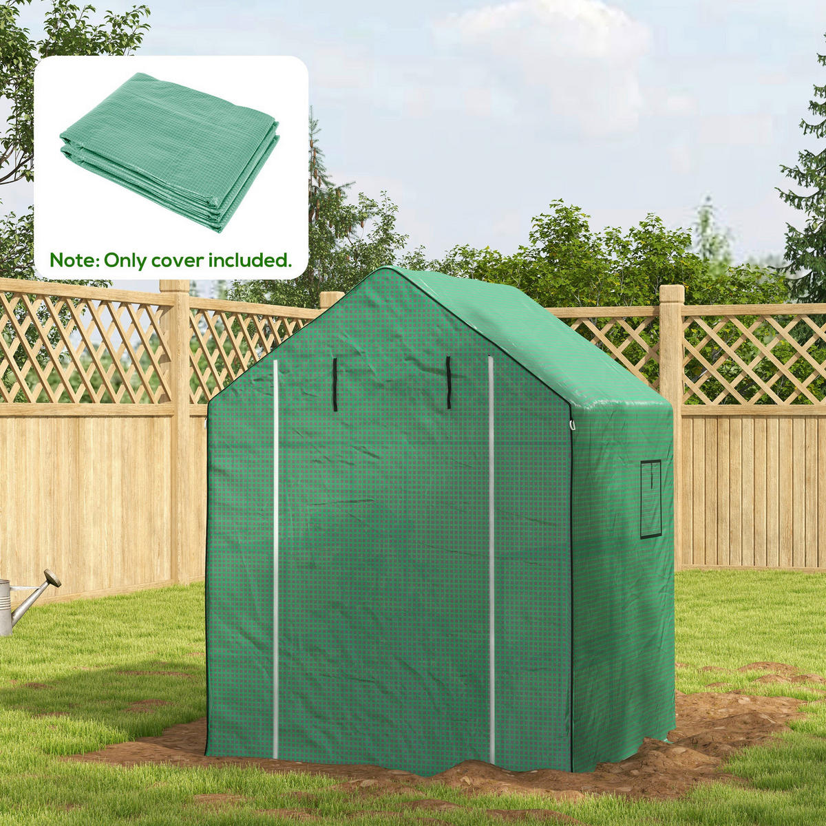 Outsunny Gewächshausfolie B/H/L: ca. 143x190x140 cm Gewächshausfolie - grün (140,00/143,00/190,00cm) - Outsunny