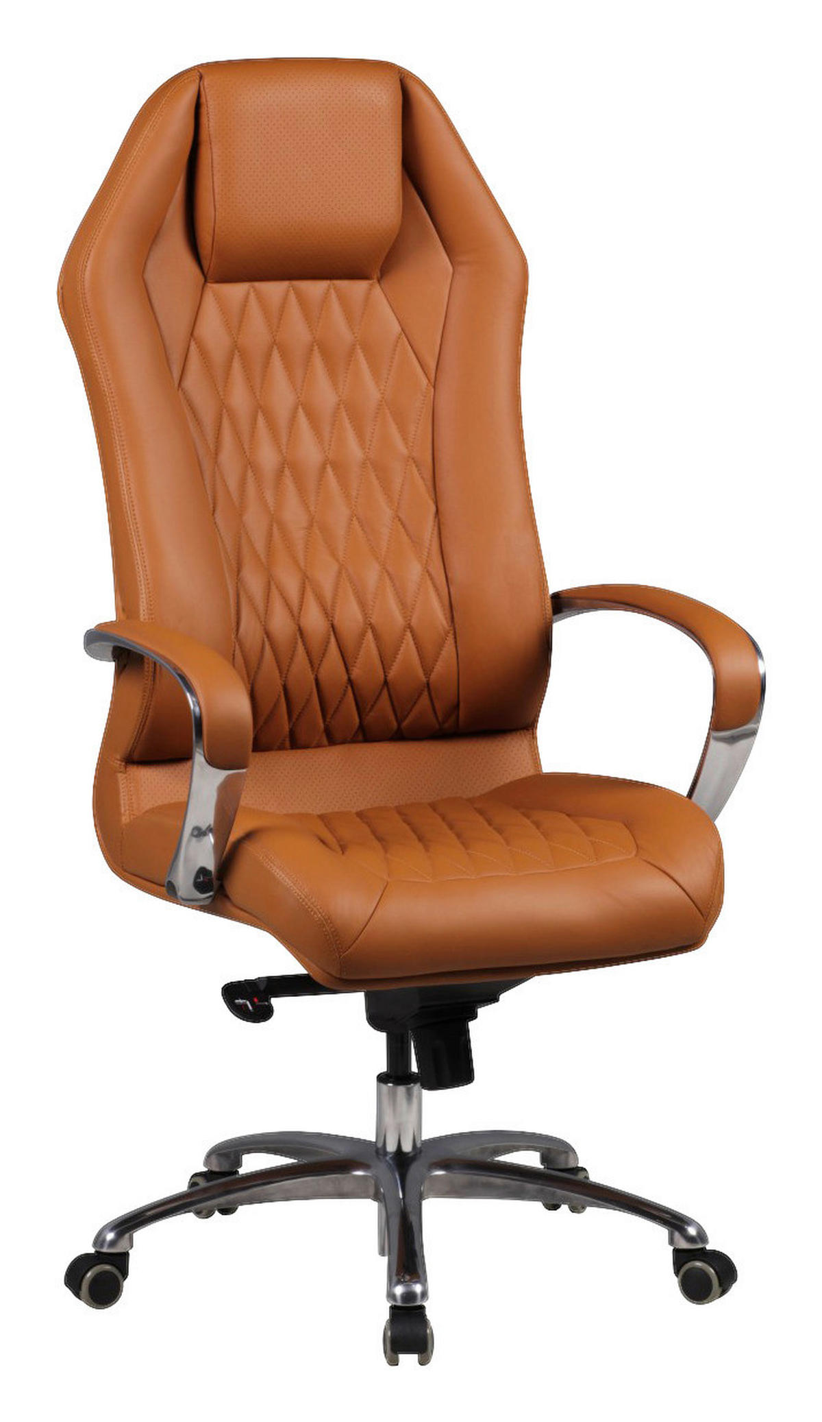 Drehstuhl braun Leder Bürostuhl MONTEREY - braun (67,00/136,00/70,00cm) - Amstyle