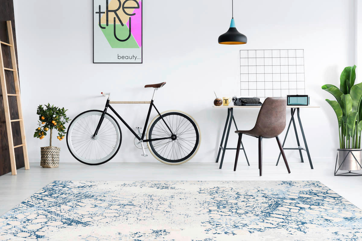 360Living Teppich Galaxy creme B/L: ca. 80x150 cm Galaxy - blau/creme (80,00/150,00cm) - 360Living