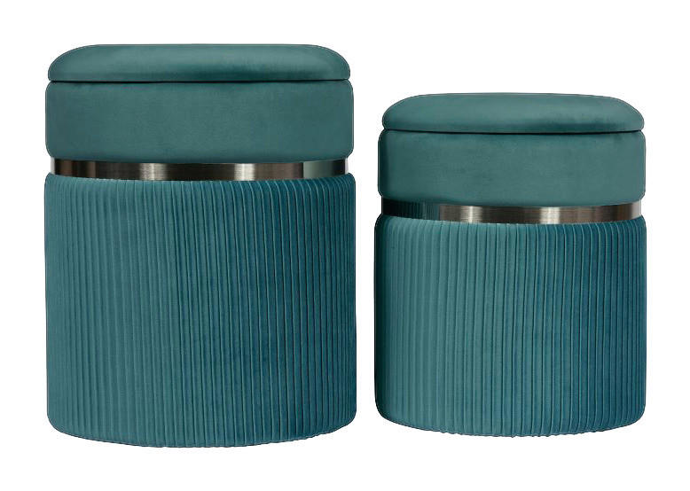 Kayoom Hocker Zora 325 2er-Set petrol Zora 325 2er-Set - petrol/silber - Kayoom