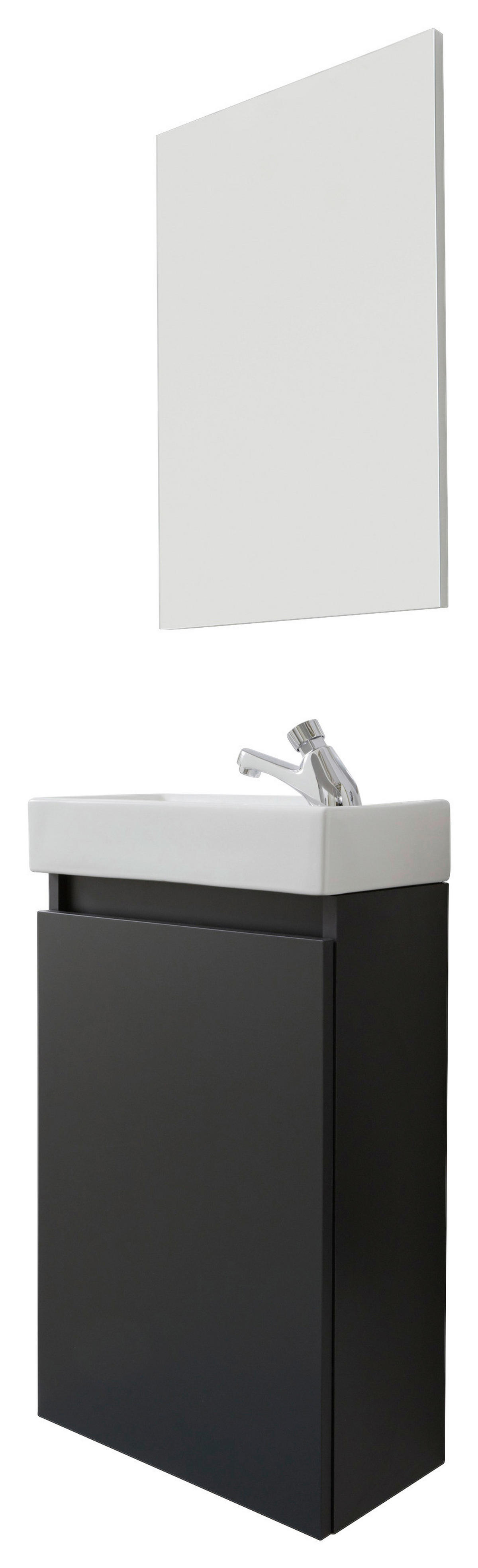 Bad-Set Champ grau matt B/H/T: ca. 40x68x22 cm Champ - grau (40,00/68,00/22,00cm) - Trendteam