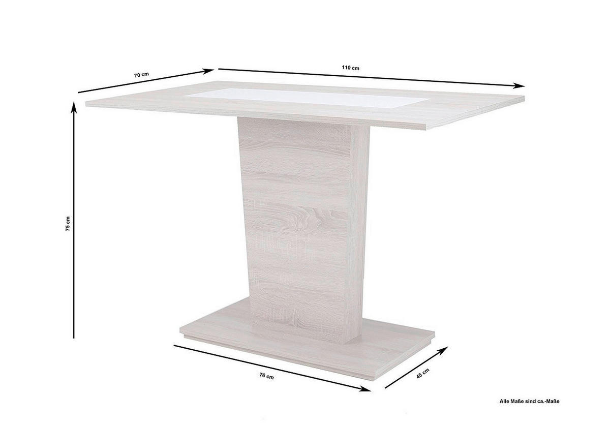 Tisch VIENNA Eiche Sonoma Nachbildung B/H/T: ca. 110x75x70 cm VIENNA - Eiche (110,00/75,00/70,00cm) - byLIVING