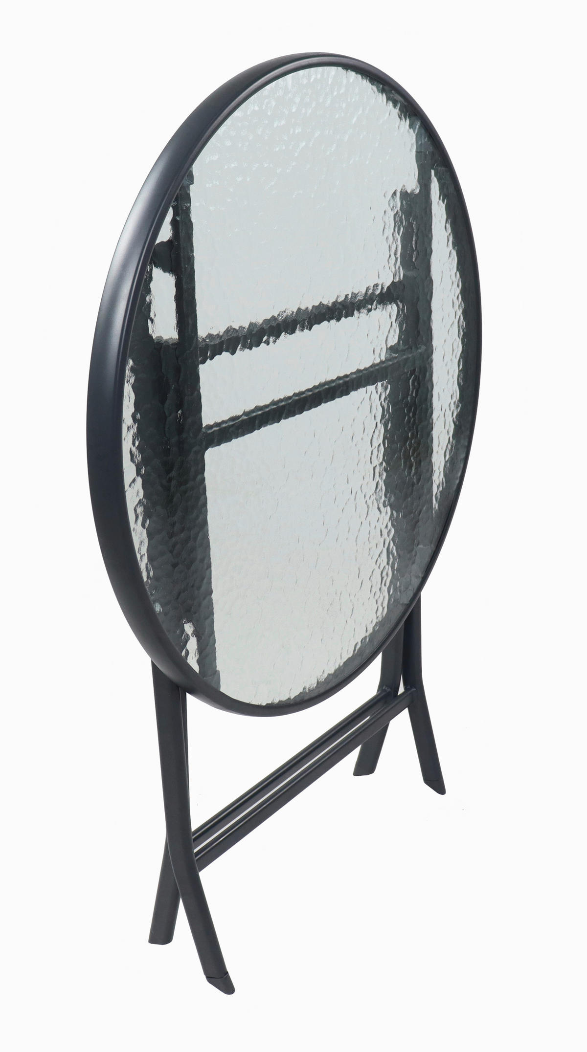 VCM Gartentisch anthrazit Metall B/H/L: ca. 70x70x70 cm Gartentisch rund klappbar Sonlas - anthrazit (70,00/70,00/70,00cm) - VCM