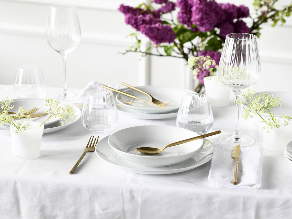 CreaTable Tafelservice Luna weiß Porzellan 18 tlg. Luna - weiß - CreaTable