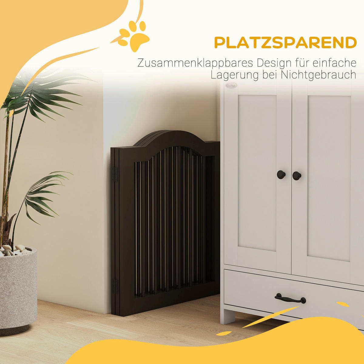 PawHut Schutzgitter kaffee MDF B/H/L: ca. 29,5x61x154,5 cm Schutzgitter - kaffee (154,50/29,50/61,00cm) - PawHut