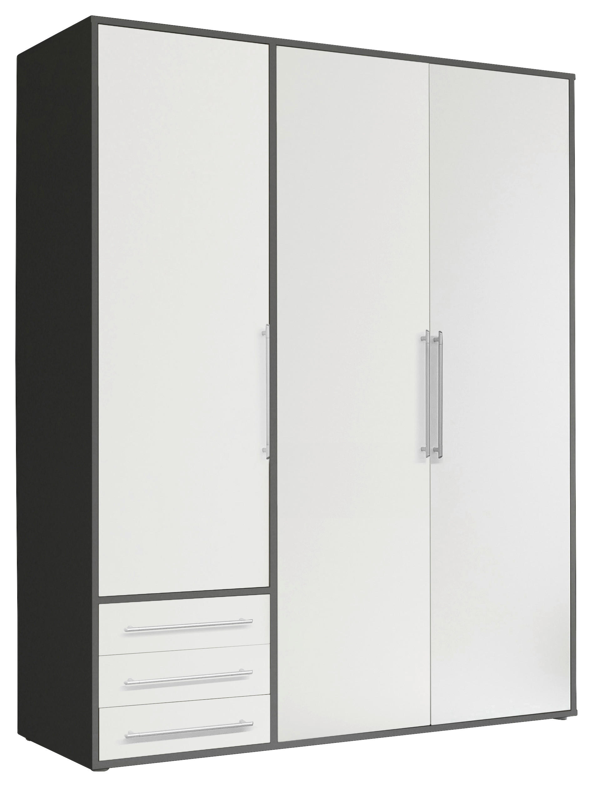 Kleiderschrank Lyss Graphit weiß B/H/T: ca. 155x194x58 cm