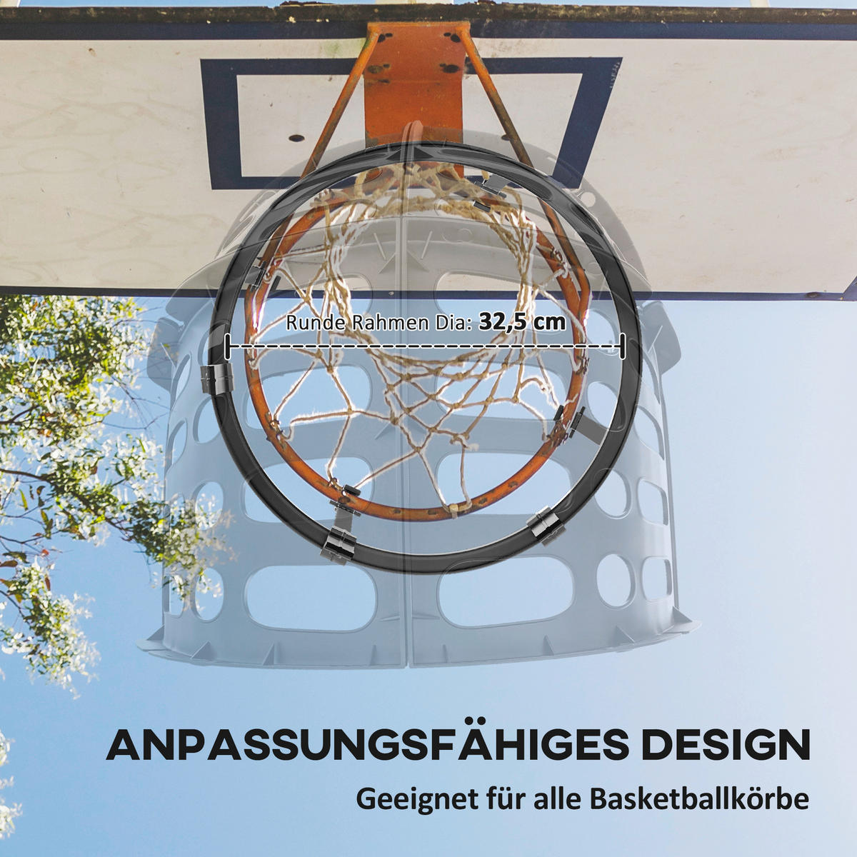 SPORTNOW Basketball Rebounder schwarz B/H/L: ca. 35,6x75,5x35,6 cm Basketball_Rebounder - schwarz (35,60/35,60/75,50cm) - SPORTNOW