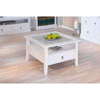 Inter Link Couchtisch Provence weiß Holz B/H/T: ca. 75x45x75 cm Provence - weiß (75,00/45,00/75,00cm) - Inter Link