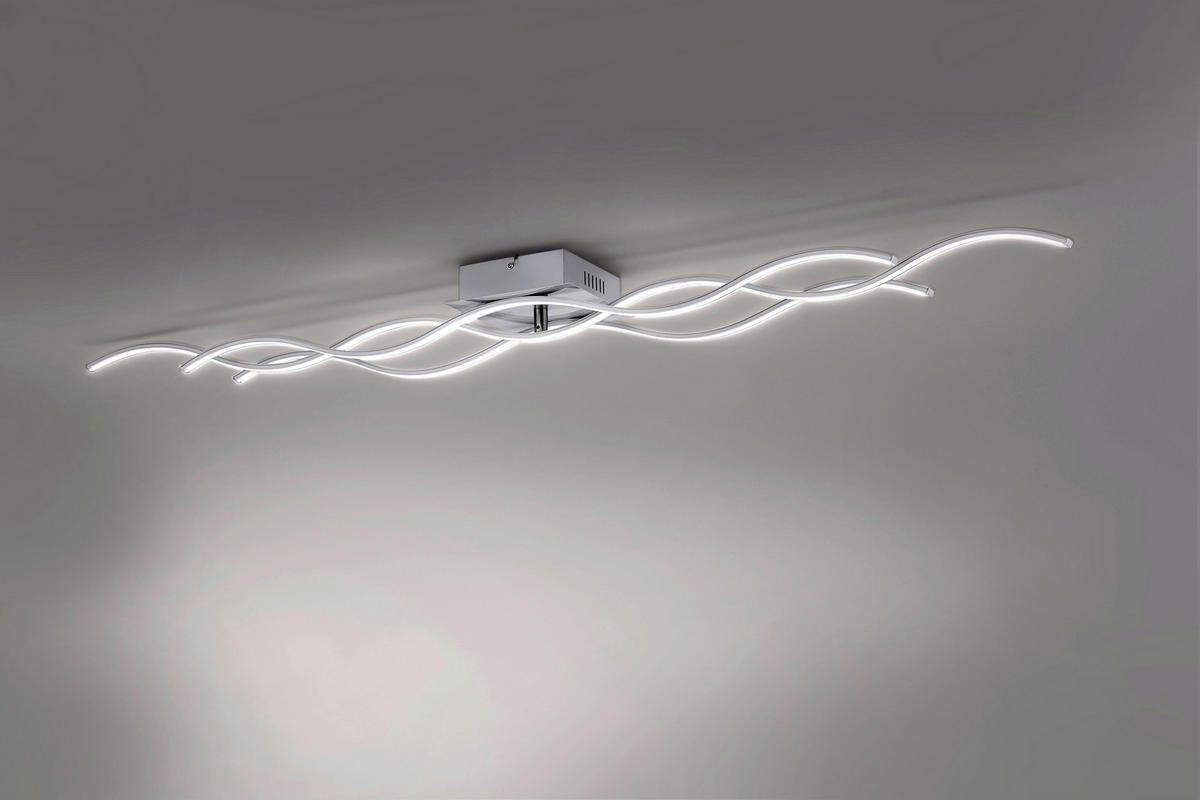 Just Light Deckenleuchte 15167-55 Chrom Stahl Kunststoff B/L: ca. 16x140 cm LED-Deckenleuchte_Wave - Chrom (16,00/140,00cm) - Just Light