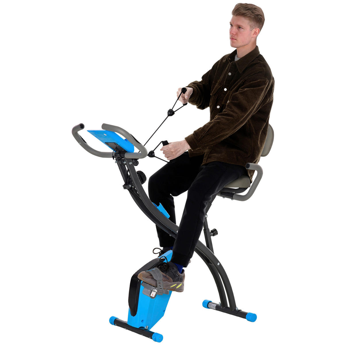 HOMCOM Fahrradtrainer blau Stahl B/H/L: ca. 51x115x97 cm Fahrradtrainer - blau/grau (97,00/51,00/115,00cm) - HOMCOM