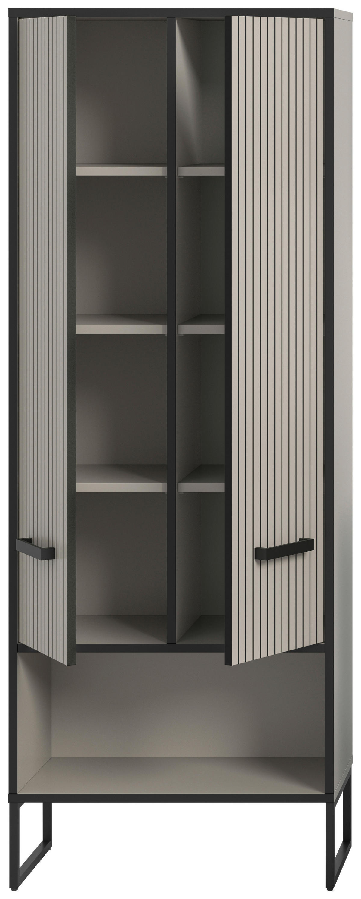 Badhochschrank BAGNO schwarz Kaschmirgrau Nachbildung B/H/T: ca. 59x159x32 cm BAGNO - schwarz (59,00/159,00/32,00cm) - xonox.home