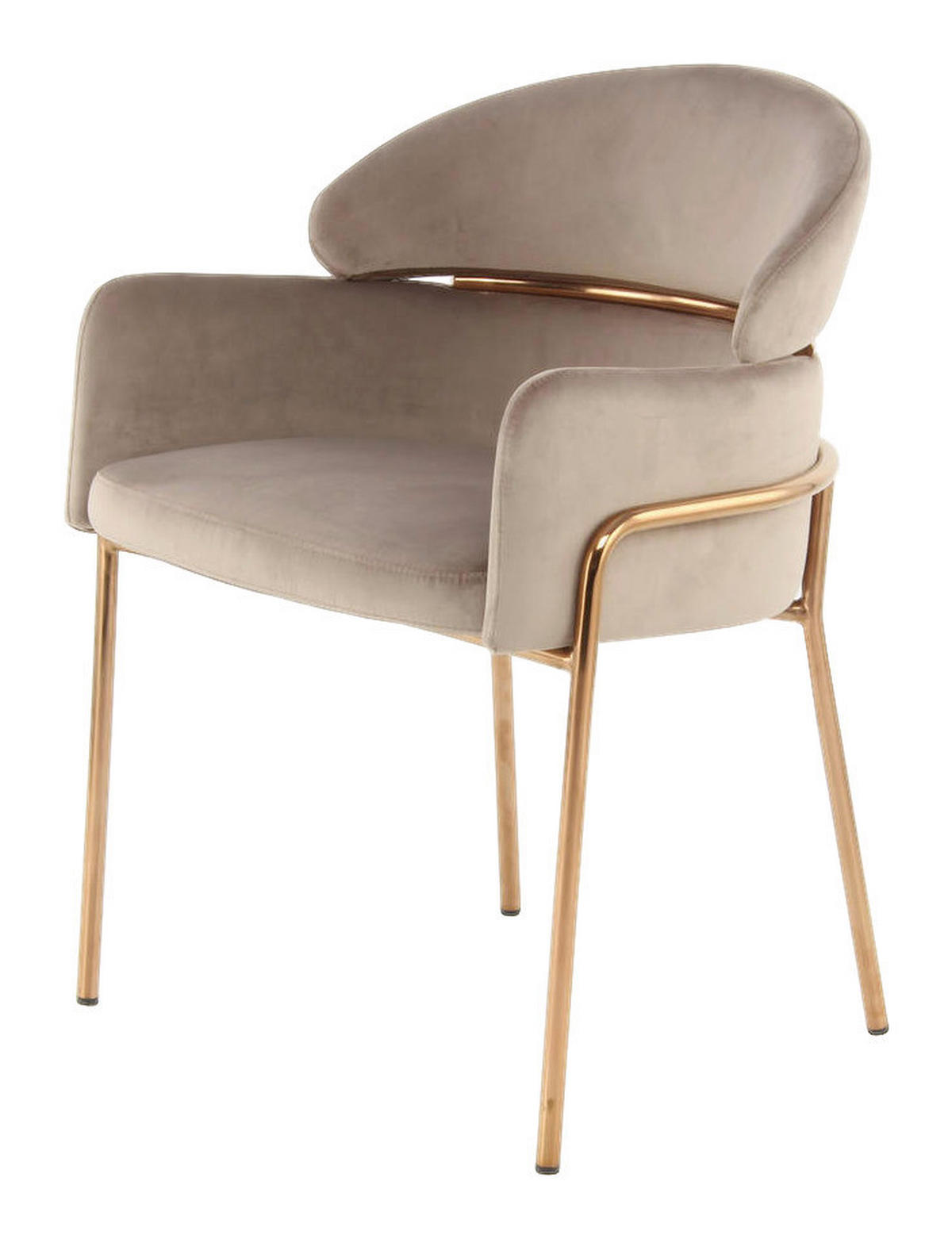 Stuhl Corey 100 taupe Microfaser B/H/T: ca. 58x79x57 cm Corey 100 - roségold/taupe (58,00/79,00/57,00cm) - 360 Living