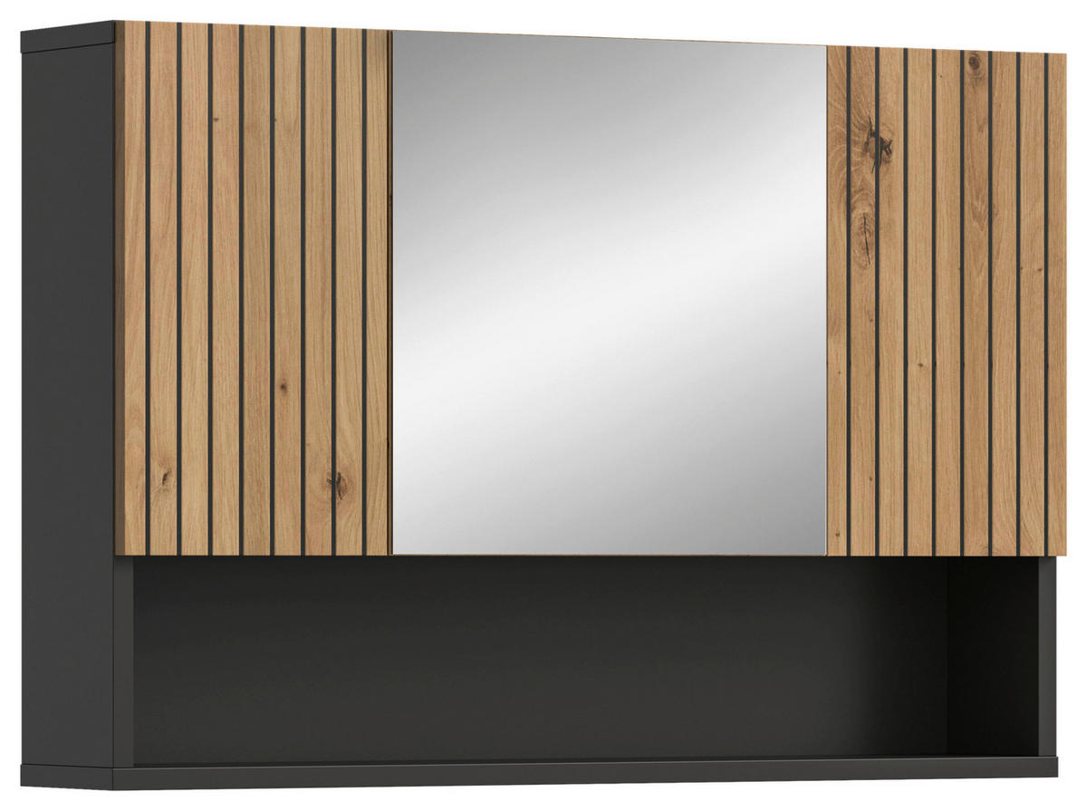 Spiegelschrank Mone Basalt Nachbildung Artisan Oak Nachbildung B/H/T: ca. 80x55x17 cm Mone - Basalt (80,00/55,00/17,00cm) - xonox.home