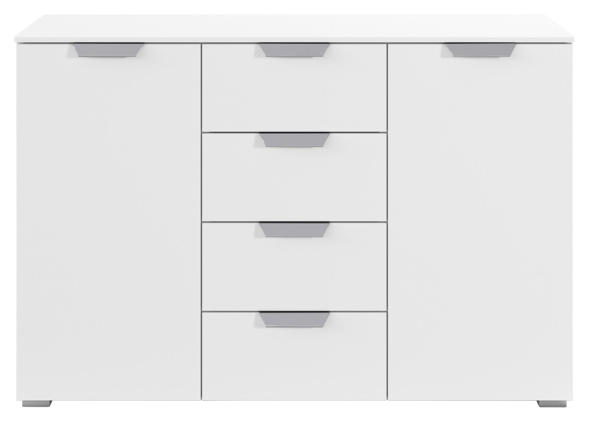 Kombikommode Aditio Alpinweiß B/H/T: ca. 120x81x43 cm Aditio - Alpinweiß/Alu (120,00/81,00/43,00cm)
