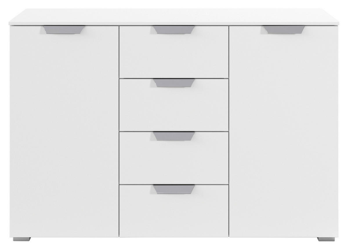 Kombikommode Aditio Alpinweiß B/H/T: ca. 120x81x43 cm Aditio - Alpinweiß/Alu (120,00/81,00/43,00cm)