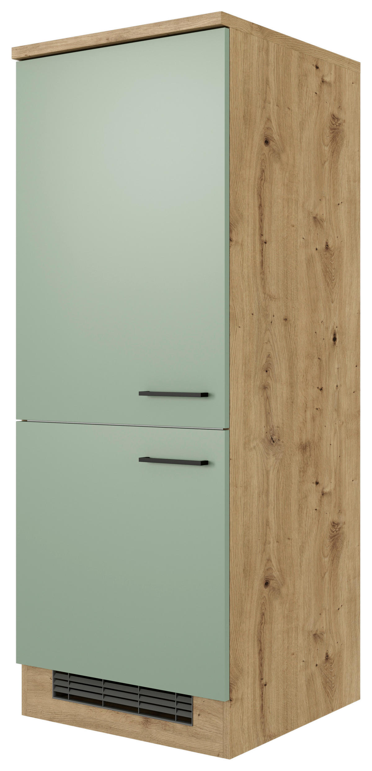 Kühlumbauschrank Cara grün B/H/T: ca. 60x161x60 cm Cara - Eiche/schwarz (60,00/161,00/60,00cm) - Flex-Well