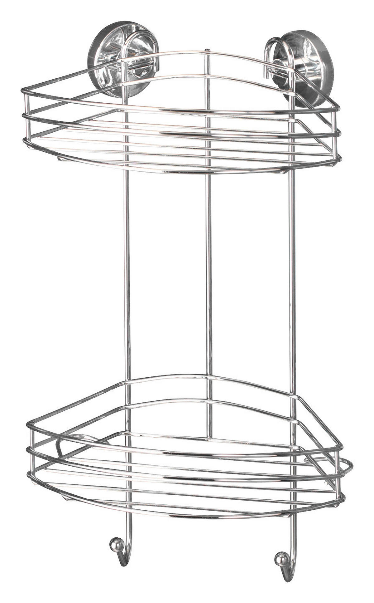 Eckregal Chrom Stahl B/H/L: ca. 23x43x21 cm Eckregal_2Etg.Vacuum-Loc - Chrom (21,00/23,00/43,00cm) - Wenko