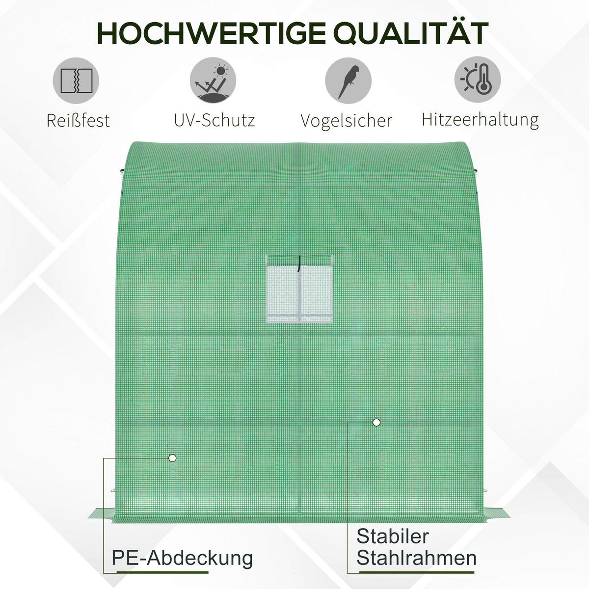 Outsunny Foliengewächshaus mit 4 Regalen B/H/L: ca. 100x213x200 cm Foliengewächshaus 845-304V04GN - weiß (200,00/100,00/213,00cm) - Outsunny