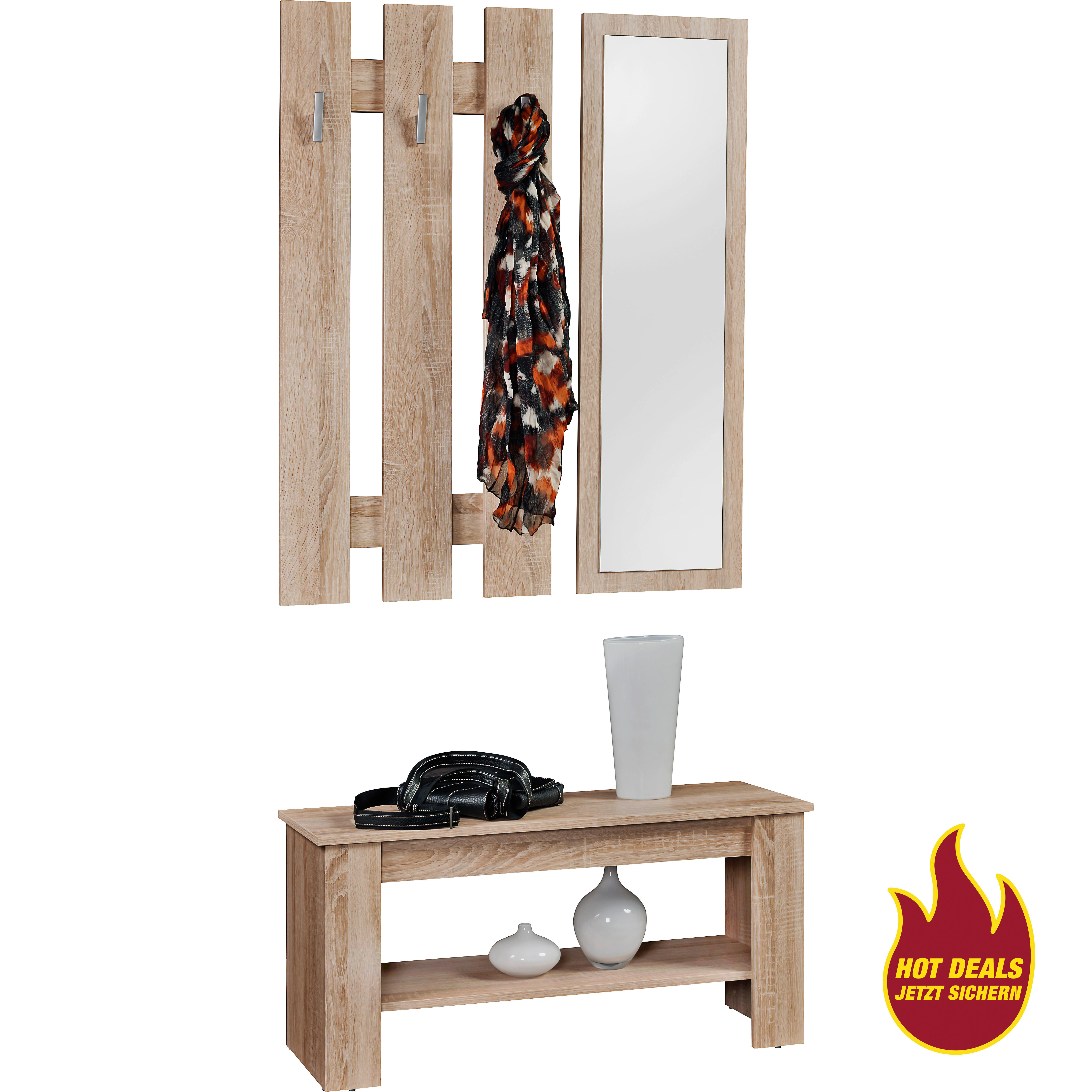 Garderobenset Lupo Eiche Sonoma Nachbildung B/H/T: ca. 90x154x33 cm Lupo - Eiche (90,00/154,00/33,00cm)
