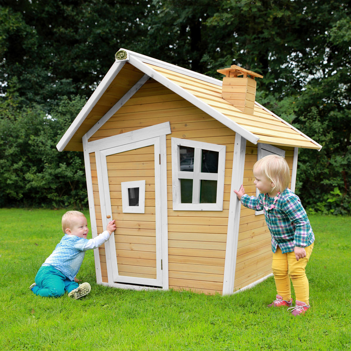 AXI Spielhaus Alice braun B/H/L: ca. 144x146x157 cm Alice - braun/weiß (157,00/144,00/146,00cm) - AXI