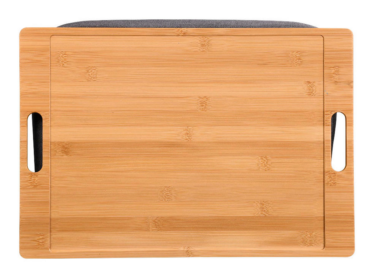 Kesper Knietablett natur Bambus B/H/L: ca. 31x8x45 cm Knietablett_mit_2_Griffen - natur/grauschwarz (45,00/31,00/8,00cm) - Kesper
