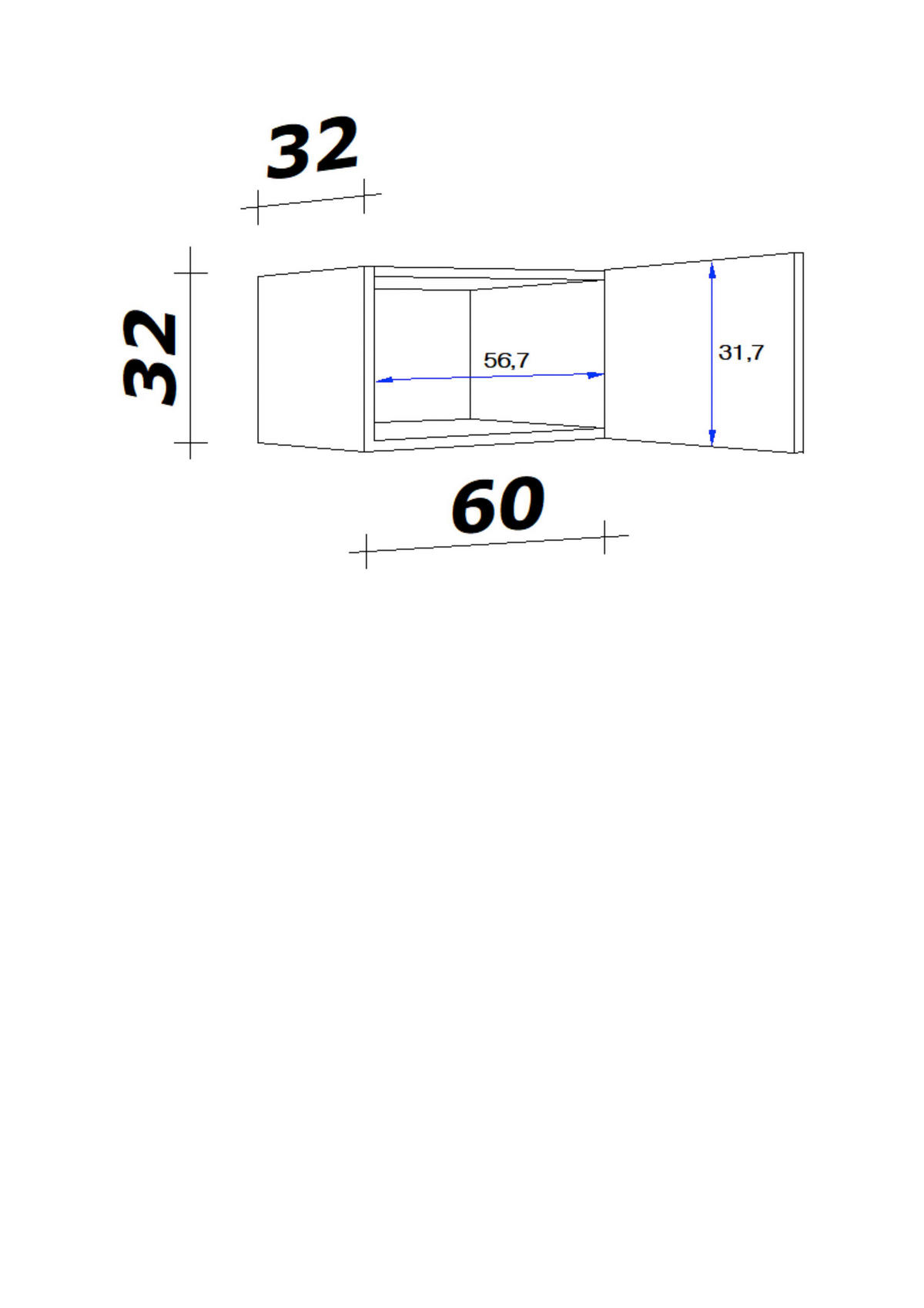 Hängeschrank Elva anthrazit strukturiert B/H/T: ca. 60x32x32 cm Elva - Eiche/anthrazit (60,00/32,00/32,00cm) - Flex-Well