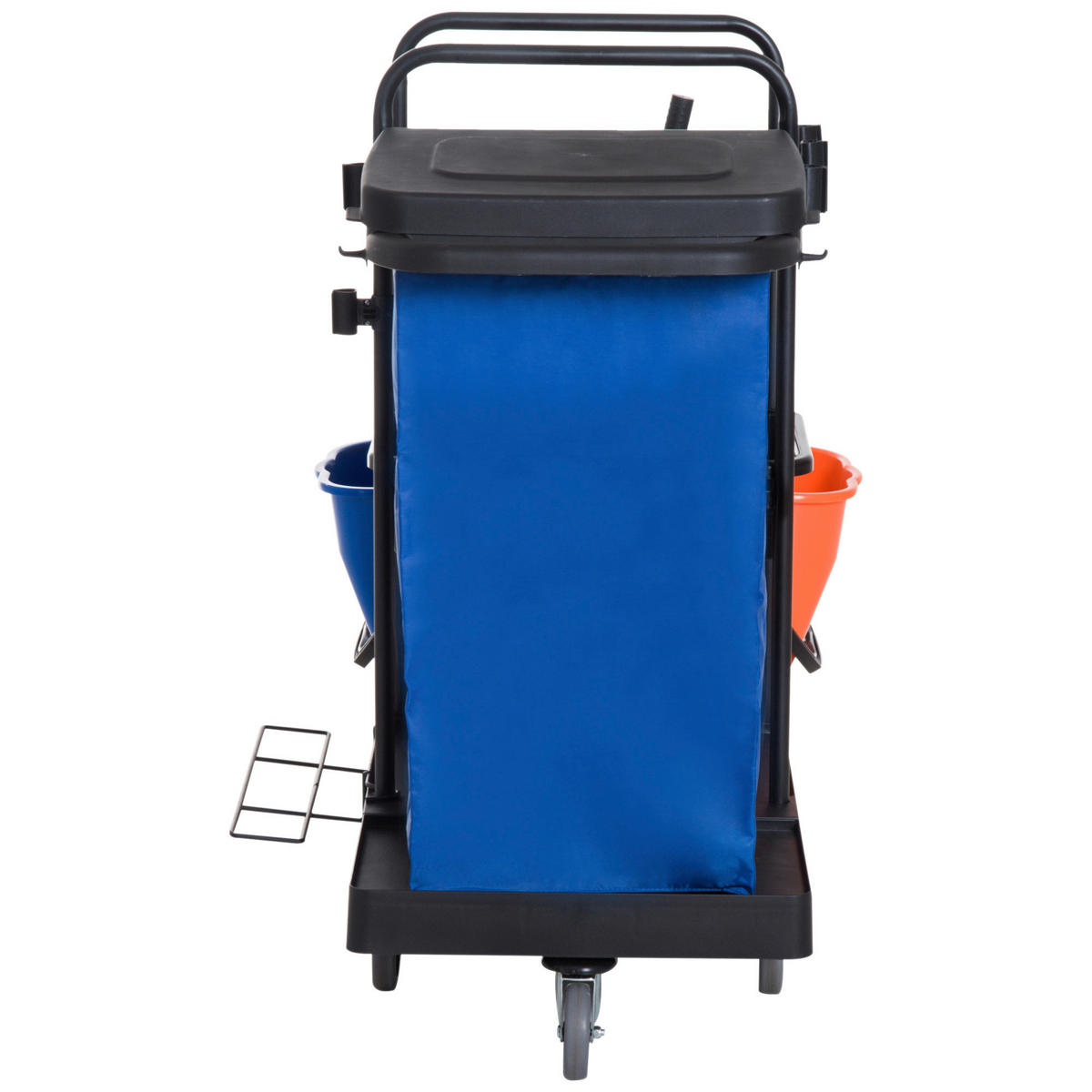 HOMCOM Putzwagen schwarz Metall B/H/L: ca. 63x103x111 cm Putzwagen - blau/orange (111,00/63,00/103,00cm) - HOMCOM