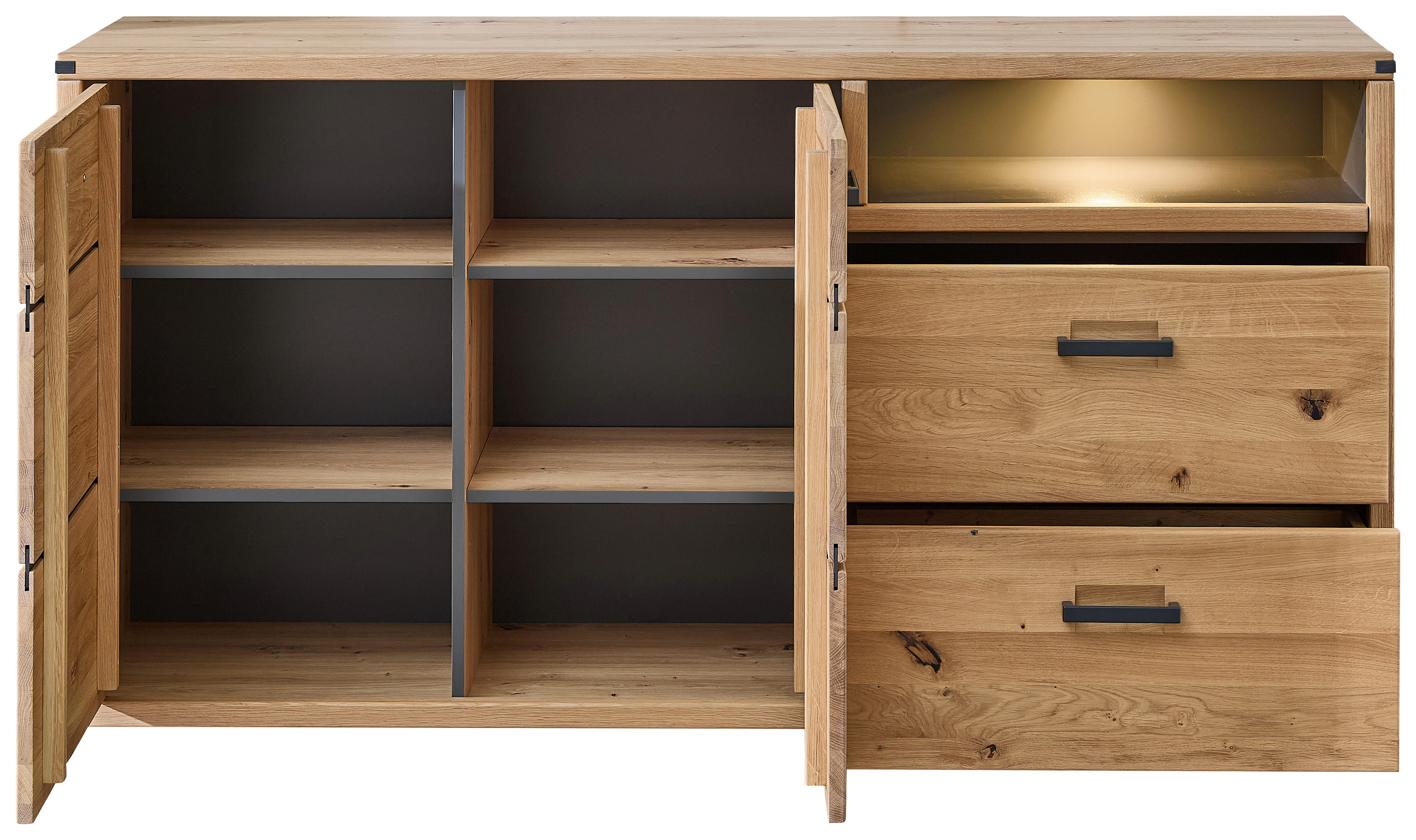 Sideboard Genua B/H/T: ca. 170x90x43 cm Genua - Eiche/Graphit (170,00/90,00/43,00cm)