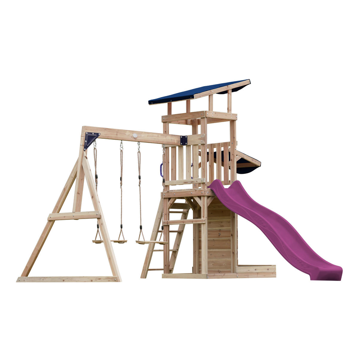 AXI Spielturm Malik braun B/H/L: ca. 345x270x336 cm Malik - lila/braun (336,00/345,00/270,00cm) - AXI