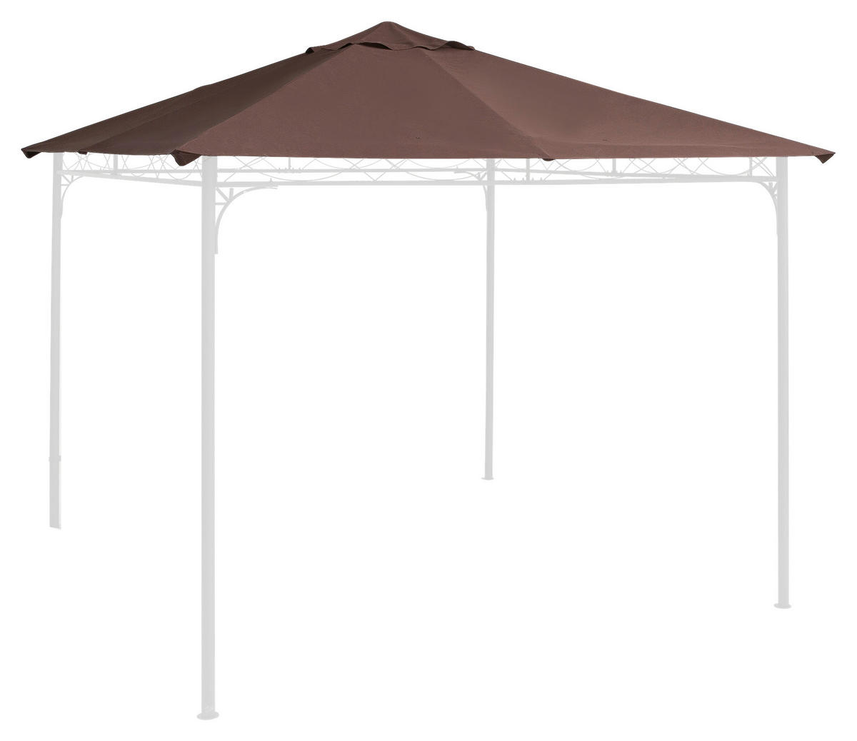 Outsunny Ersatzdach für Pavillon braun Polyester-Mischgewebe B/L: ca. 300x300 cm Ersatzdach_für_Pavillon - braun (300,00/300,00cm) - Outsunny