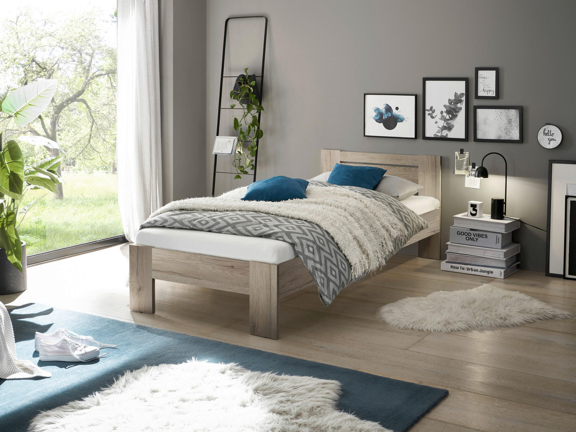 Futonbett Cannes Eiche San-Remo Nachbildung Liegefläche B/L: ca. 90x200 cm Cannes - Eiche (95,00/71,00/204,00cm)