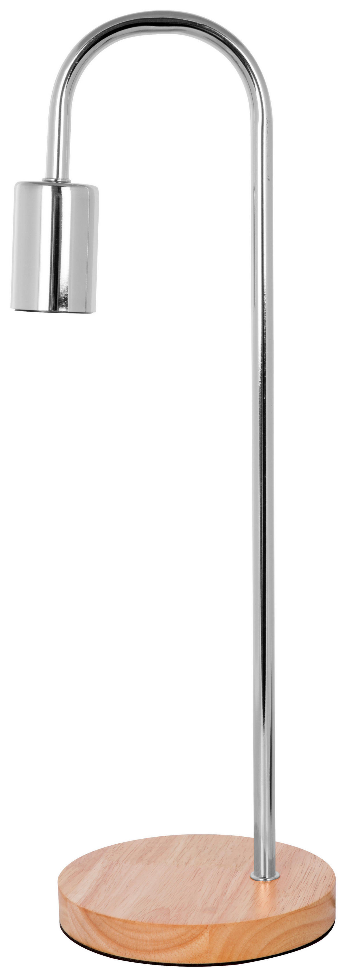 Kayoom Tischleuchte Tischleuchte_Vinara 600 Chrom Metall Holz B/H/T/D: ca. 15x47x15x15 cm E27 1 Brennstellen Vinara 600 - Chrom (15,00/47,00/15,00cm) - Kayoom