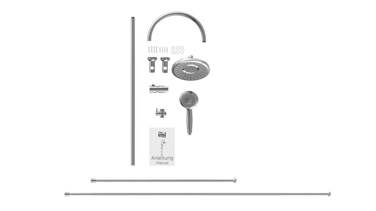 SOMMERREGEN Überkopf-Brauseset SOMMERREGEN Chrom B/H/T: ca. 27x78x8,5 cm SOMMERREGEN - Chrom (27,00/78,00/8,50cm) - EISL