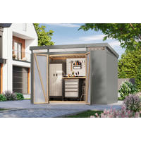 Karibu Gartenhaus Indra 3 grau B/H/T: ca. 289x213x206 cm Indra 3 - grau (289,00/213,00/206,00cm) - Karibu