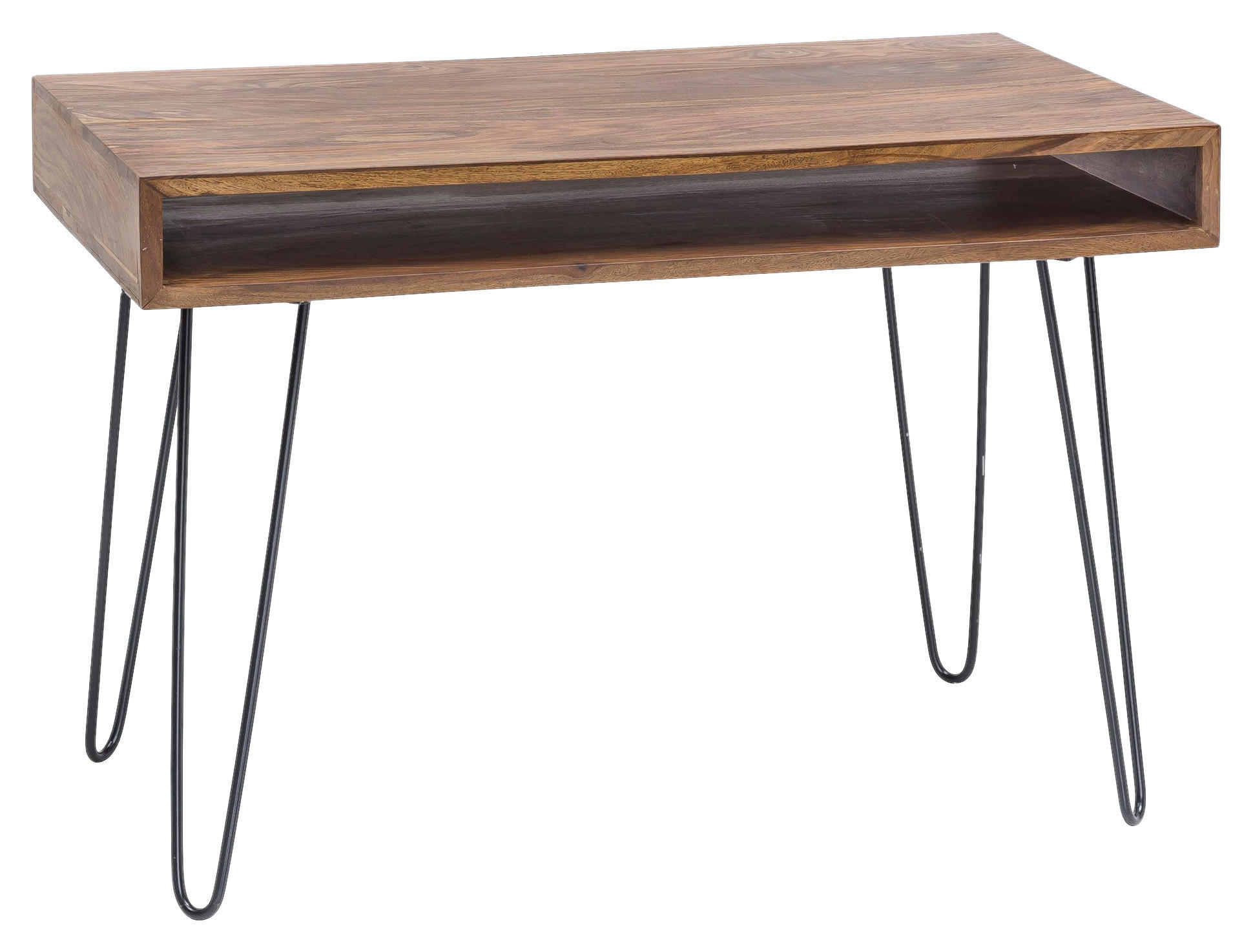 Schreibtisch natur schwarz matt B/H/T: ca. 110x76x60 cm Schreibtisch - natur/schwarz (110,00/76,00/60,00cm) - Wohnling