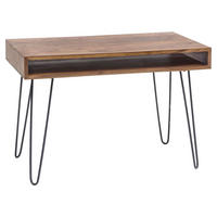 Schreibtisch natur schwarz matt B/H/T: ca. 110x76x60 cm Schreibtisch - natur/schwarz (110,00/76,00/60,00cm) - Wohnling