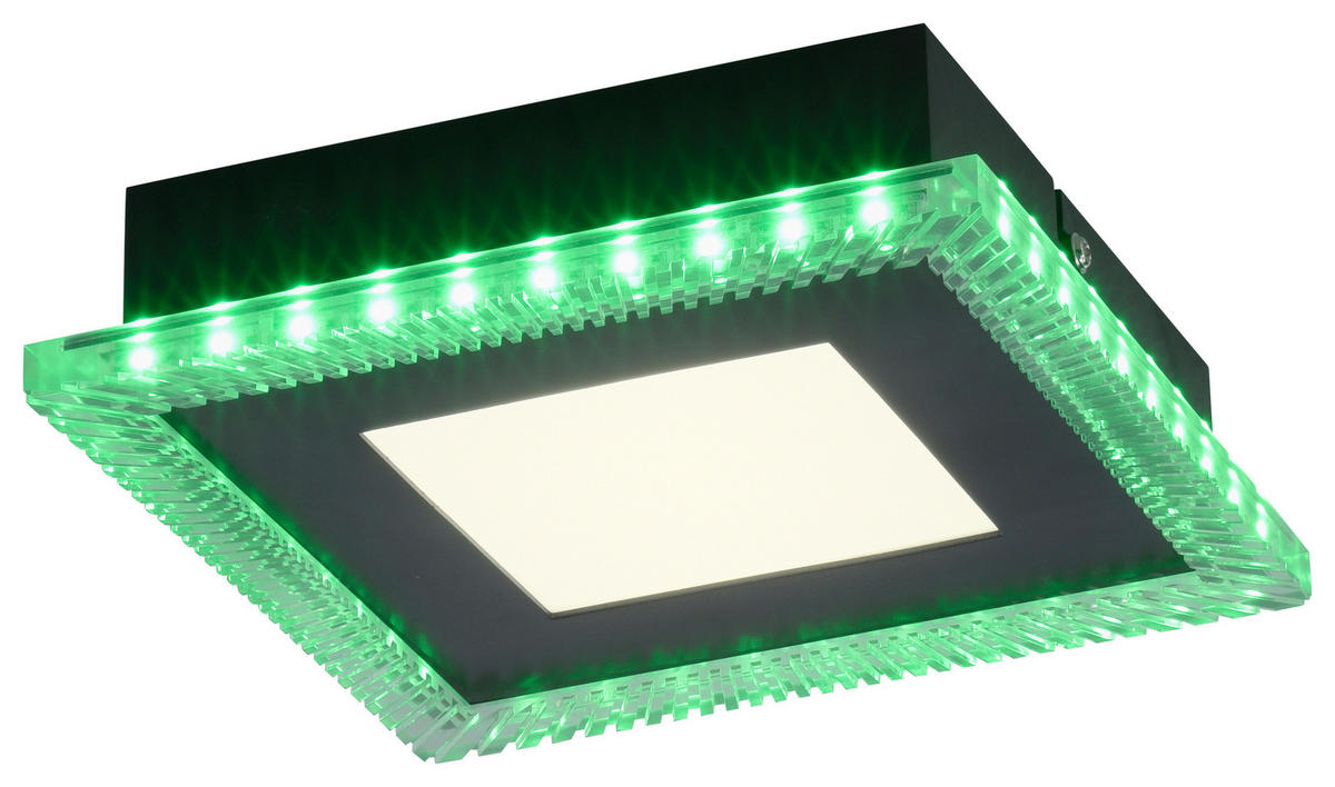 Just Light LED-Deckenleuchte 14510-18 schwarz Kunststoff B/H/L: ca. 20x5x20 cm ACRI - schwarz (20,00/20,00/5,00cm) - Just Light