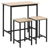 Essgruppe 835-714V00ND natur schwarz B/H/L: ca. 50x85x80 cm 835-714V00ND - natur/schwarz (80,00/50,00/85,00cm) - HOMCOM