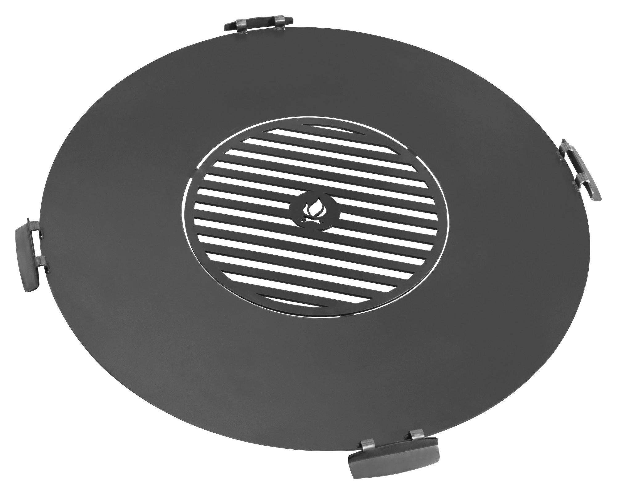 CookKing Grillplatte schwarz Stahl B/T: ca. 78x78 cm Grillplatte_mit_Grillrost - schwarz (78,00/78,00cm) - CookKing
