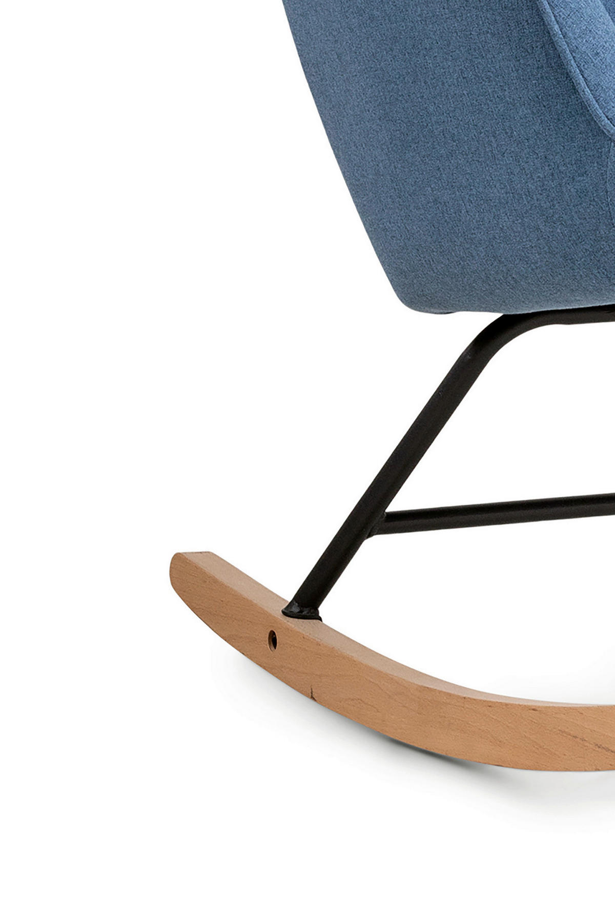 byLIVING Schaukelstuhl RICHIE blau schwarz natur Webstoff Metall Buche B/H/T: ca. 72x92x92 cm RICHIE - blau/natur (72,00/92,00/92,00cm) - byLIVING