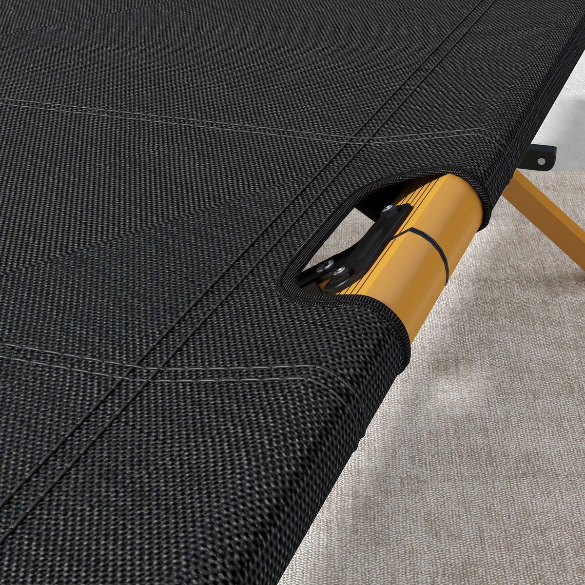 Outsunny Sonnenliege schwarz Nylon B/H/L: ca. 64x45x196 cm Sonnenliege - schwarz (196,00/64,00/45,00cm) - Outsunny