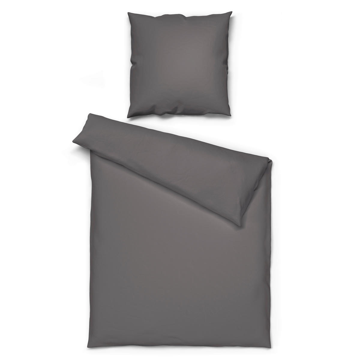 Baumwoll Bettwäsche Renforce Bettwäsche_Renforce Uni 135x200cm - anthrazit (135,00/200,00cm) - beau rêve