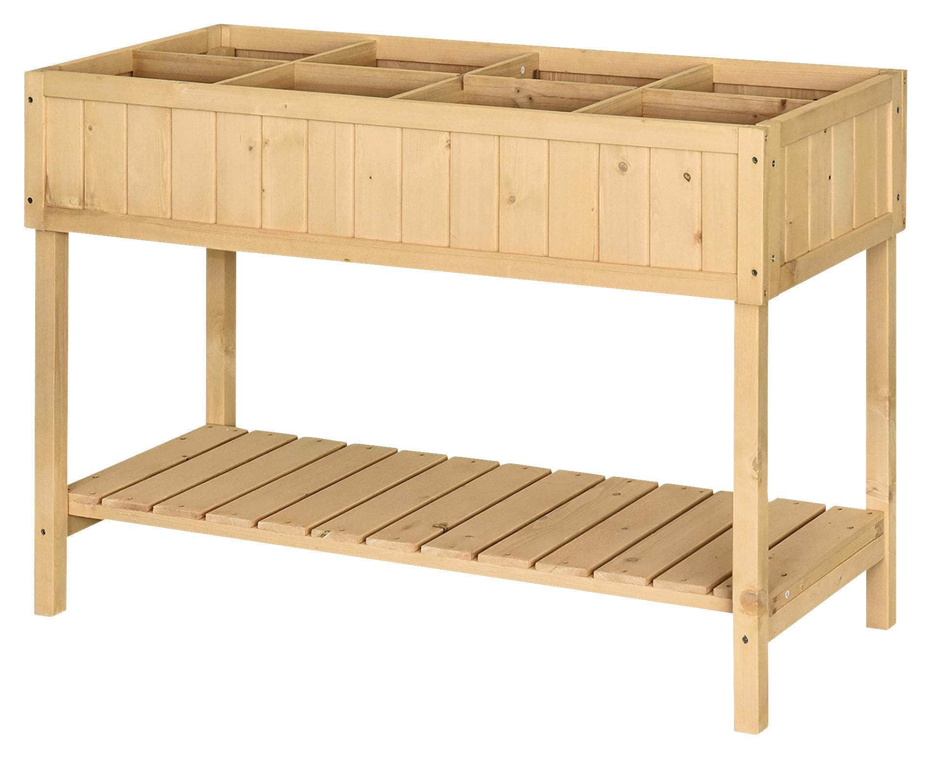 Outsunny Pflanztisch natur B/H/L: ca. 60x22x120 cm ca. 30 kg Pflanztisch 845-238 - natur (120,00/60,00/22,00cm) - Outsunny