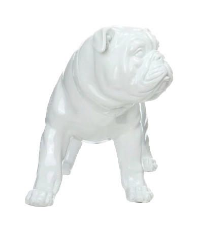 Kayoom Skulptur Bulldog weiß Kunststoff B/H/T: ca. 20x26x40 cm Bulldog - weiß (20,00/26,00/40,00cm)