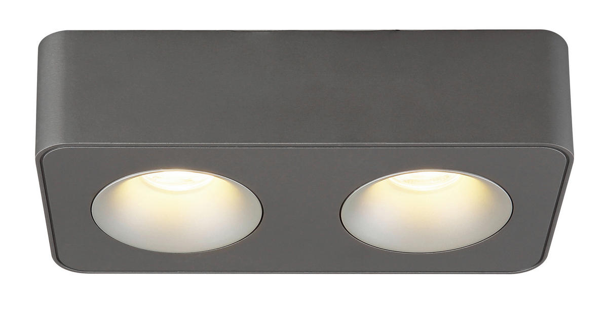 GLOBO LED-Spot dunkelgrau klar Kunststoff Metall B/H/T: ca. 22,4x5,5x11,7 cm 1 Brennstellen HANGARAU - klar/dunkelgrau (22,40/5,50/11,70cm) - GLOBO